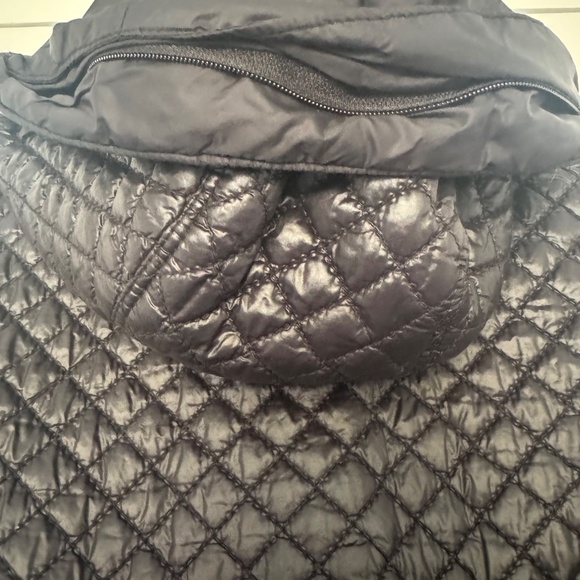 Michael Kors Quilted Black Coat Jacket Gold Hardware Stretch Trim Size M - Picture 6 of 10